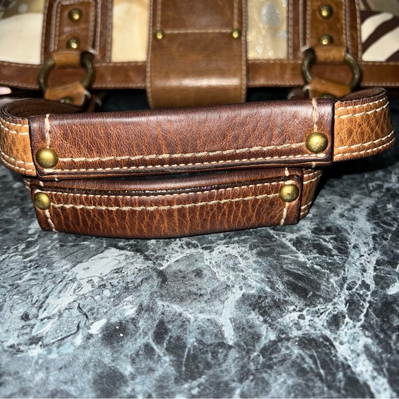 Vintage Coach Animal Print Canvas and Leather Purse - Picture 7 of 11